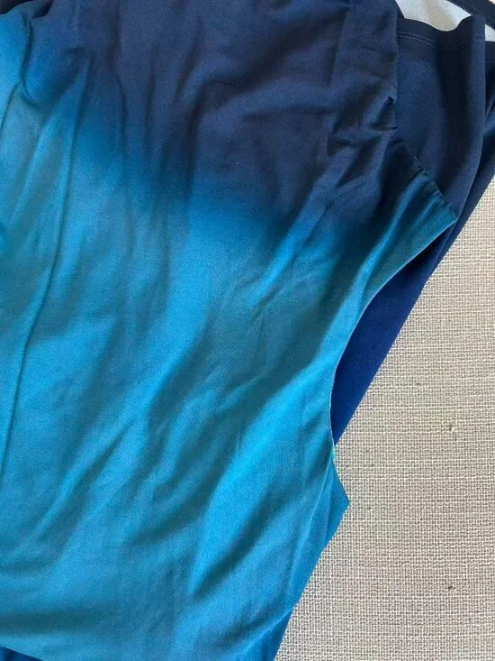 ✨ SALE  EUC SIMKHAI Aldina Jersey Midi Dress Teal Blue Ombre Cocktail Party - Picture 5 of 8